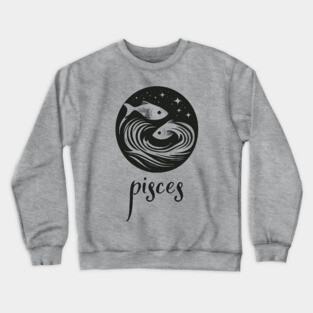 Pisces Zodiac Sign Mystical Fish Artwork Crewneck Sweatshirt