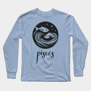 Pisces Zodiac Sign Mystical Fish Artwork Long Sleeve T-Shirt