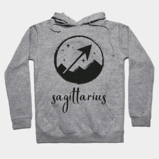 Sagittarius Zodiac Sign Cosmic Arrow Design Hoodie