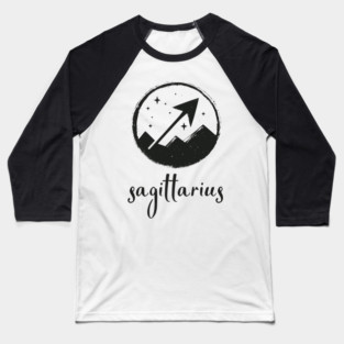 Sagittarius Zodiac Sign Cosmic Arrow Design Baseball T-Shirt