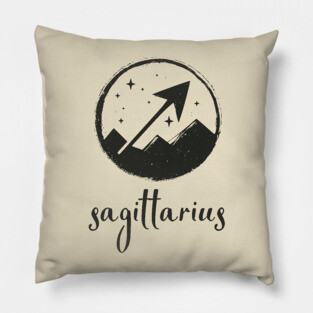 Sagittarius Zodiac Sign Cosmic Arrow Design Pillow