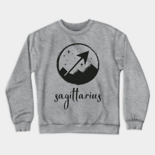 Sagittarius Zodiac Sign Cosmic Arrow Design Crewneck Sweatshirt