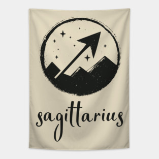 Sagittarius Zodiac Sign Cosmic Arrow Design Tapestry