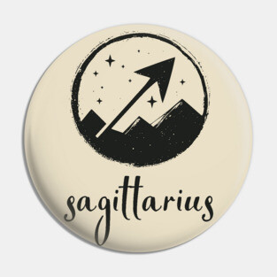 Sagittarius Zodiac Sign Cosmic Arrow Design Pin