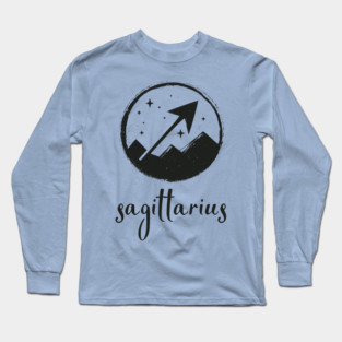 Sagittarius Zodiac Sign Cosmic Arrow Design Long Sleeve T-Shirt