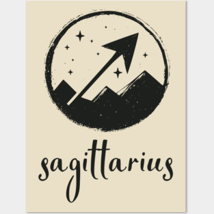 Sagittarius Zodiac Sign Cosmic Arrow Design Posters and Art