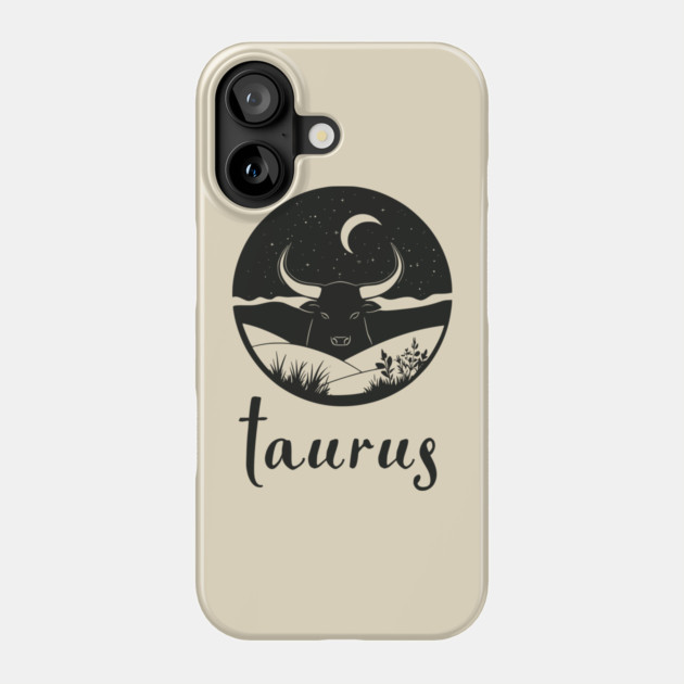 Taurus Zodiac Sign Bull Moon Art Phone Case by TuncGK