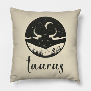 Taurus Zodiac Sign Bull Moon Art Pillow