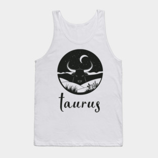 Taurus Zodiac Sign Bull Moon Art Tank Top