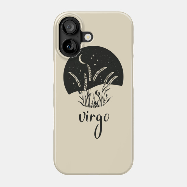 Virgo Zodiac Sign Starry Wheat Artwork Phone Case by TuncGK
