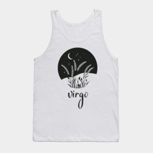 Virgo Zodiac Sign Starry Wheat Artwork Tank Top