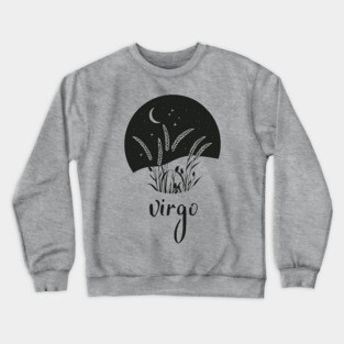 Virgo Zodiac Sign Starry Wheat Artwork Crewneck Sweatshirt