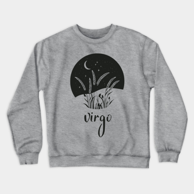 Virgo Zodiac Sign Starry Wheat Artwork Crewneck Sweatshirt by TuncGK