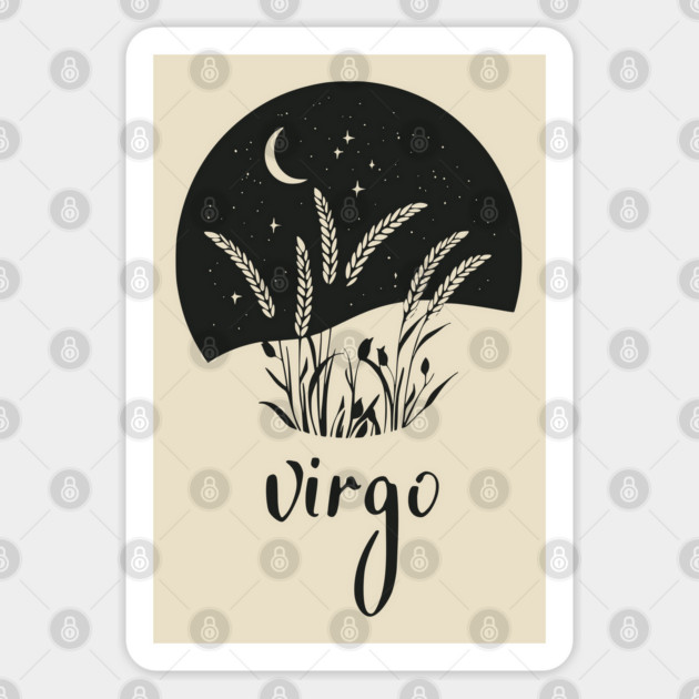 Virgo Zodiac Sign Starry Wheat Artwork Sticker by TuncGK