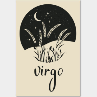 Virgo Zodiac Sign Starry Wheat Artwork Posters and Art