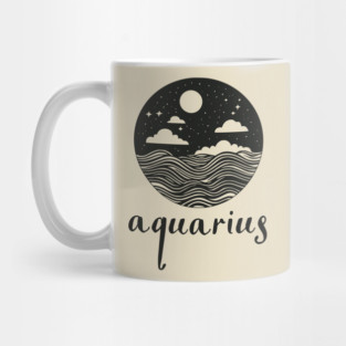 Aquarius Zodiac Sign Cosmic Waves Art Mug