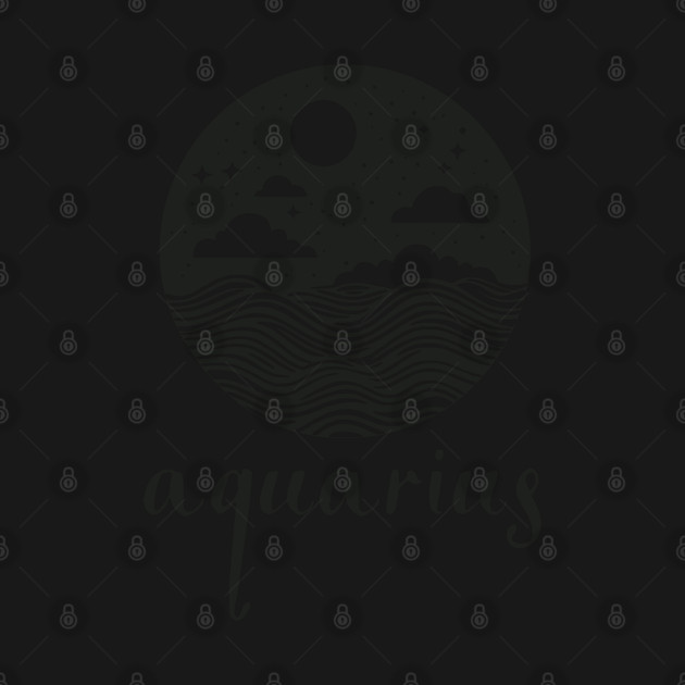 Aquarius Zodiac Sign Cosmic Waves Art by TuncGK