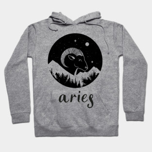 Aries Zodiac Sign Fiery Ram Artwork Hoodie