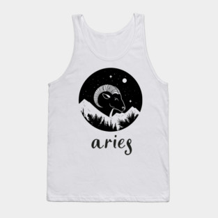 Aries Zodiac Sign Fiery Ram Artwork Tank Top
