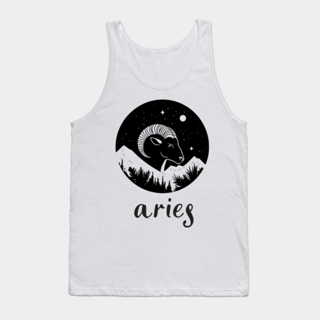 Aries Zodiac Sign Fiery Ram Artwork Tank Top by TuncGK
