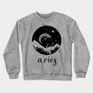 Aries Zodiac Sign Fiery Ram Artwork Crewneck Sweatshirt