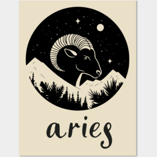 Aries Zodiac Sign Fiery Ram Artwork Posters and Art