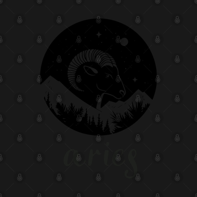 Aries Zodiac Sign Fiery Ram Artwork by TuncGK