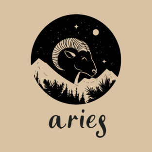 Aries Zodiac Sign Fiery Ram Artwork T-Shirt