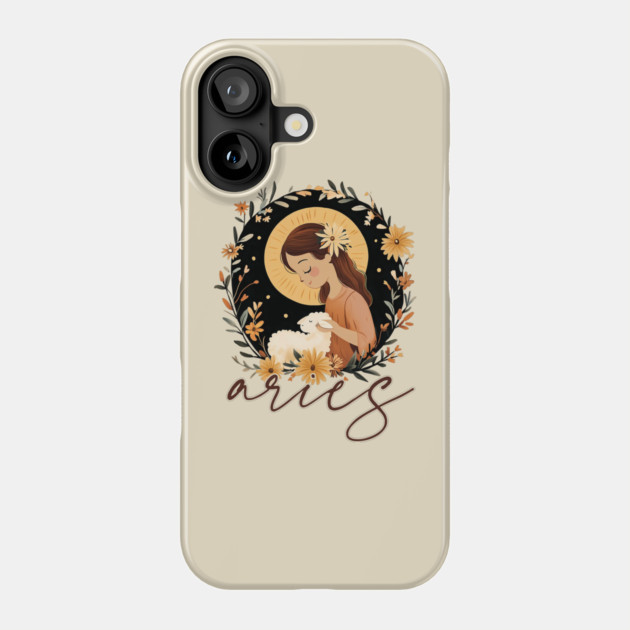 ♈ Bold & Fearless | Boho Aries Zodiac Art Phone Case by TuncGK