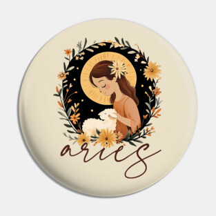 ♈ Bold & Fearless | Boho Aries Zodiac Art Pin