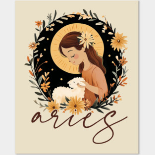 ♈ Bold & Fearless | Boho Aries Zodiac Art Posters and Art