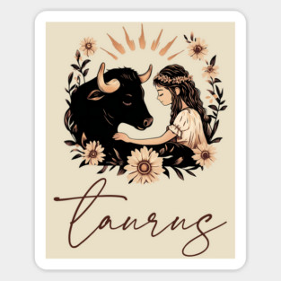 ♉ Grounded & Elegant | Boho Taurus Zodiac Art Magnet