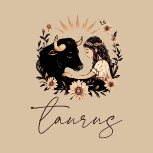 ♉ Grounded & Elegant | Boho Taurus Zodiac Art T-Shirt