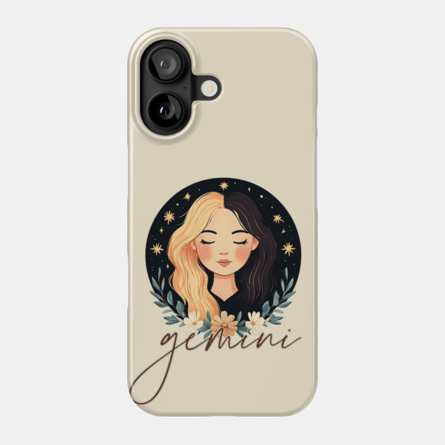 ♊ Playful & Witty | Celestial Gemini Zodiac Art Phone Case by TuncGK