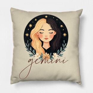 ♊ Playful & Witty | Celestial Gemini Zodiac Art Pillow