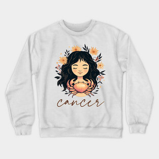 ♋ Intuitive & Nurturing | Dreamy Cancer Zodiac Art Crewneck Sweatshirt