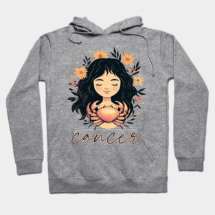 ♋ Intuitive & Nurturing | Dreamy Cancer Zodiac Art Hoodie