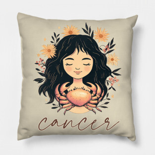 ♋ Intuitive & Nurturing | Dreamy Cancer Zodiac Art Pillow
