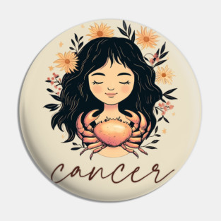 ♋ Intuitive & Nurturing | Dreamy Cancer Zodiac Art Pin