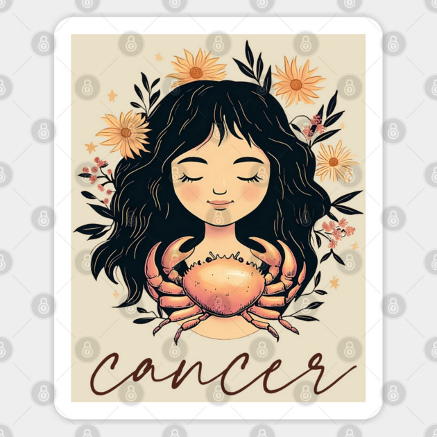 ♋ Intuitive & Nurturing | Dreamy Cancer Zodiac Art Sticker by TuncGK