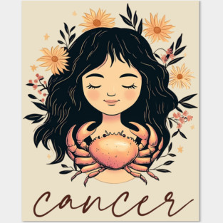 ♋ Intuitive & Nurturing | Dreamy Cancer Zodiac Art Posters and Art