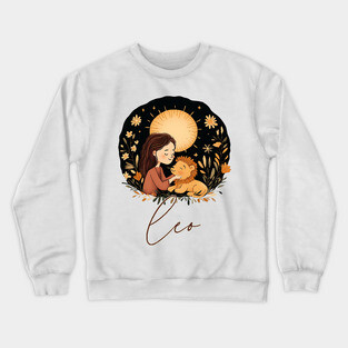♌ Radiant & Confident | Bohemian Leo Zodiac Art Crewneck Sweatshirt