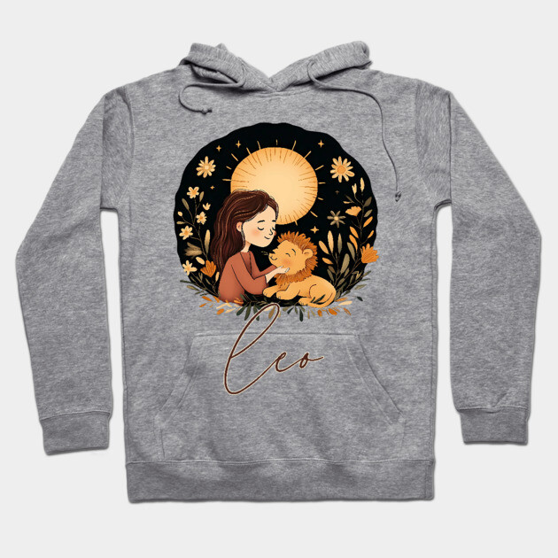 ♌ Radiant & Confident | Bohemian Leo Zodiac Art Hoodie by TuncGK