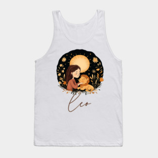 ♌ Radiant & Confident | Bohemian Leo Zodiac Art Tank Top