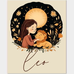 ♌ Radiant & Confident | Bohemian Leo Zodiac Art Posters and Art