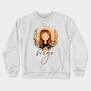 ♍ Wise & Graceful | Minimalist Virgo Zodiac Art Crewneck Sweatshirt
