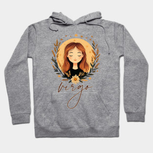 ♍ Wise & Graceful | Minimalist Virgo Zodiac Art Hoodie