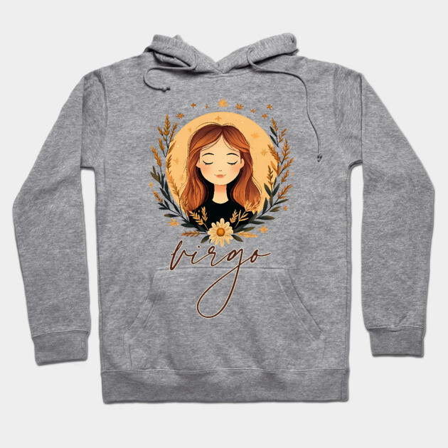 ♍ Wise & Graceful | Minimalist Virgo Zodiac Art Hoodie by TuncGK
