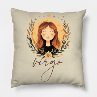 ♍ Wise & Graceful | Minimalist Virgo Zodiac Art Pillow