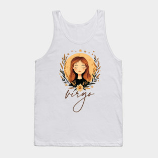 ♍ Wise & Graceful | Minimalist Virgo Zodiac Art Tank Top